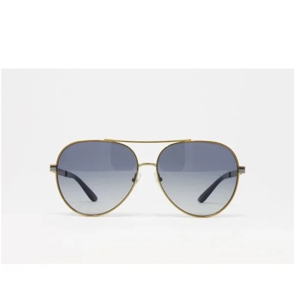 TORY BURCH blue/gold aviator sunglasses ❤️ - Picture 2 of 16